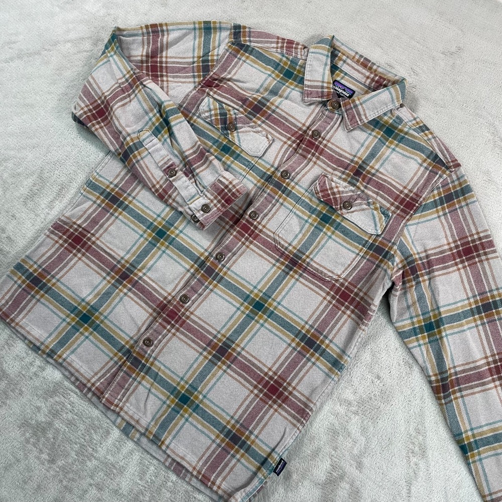 Patagonia Fjord Flannel Shirt Men Medium Multi Plaid Organic Cotton GORPCORE